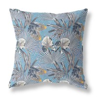 Plant Illusion Broadcloth Indoor Outdoor Blown And Closed Pillow By Amrita Sen In Gray Blue