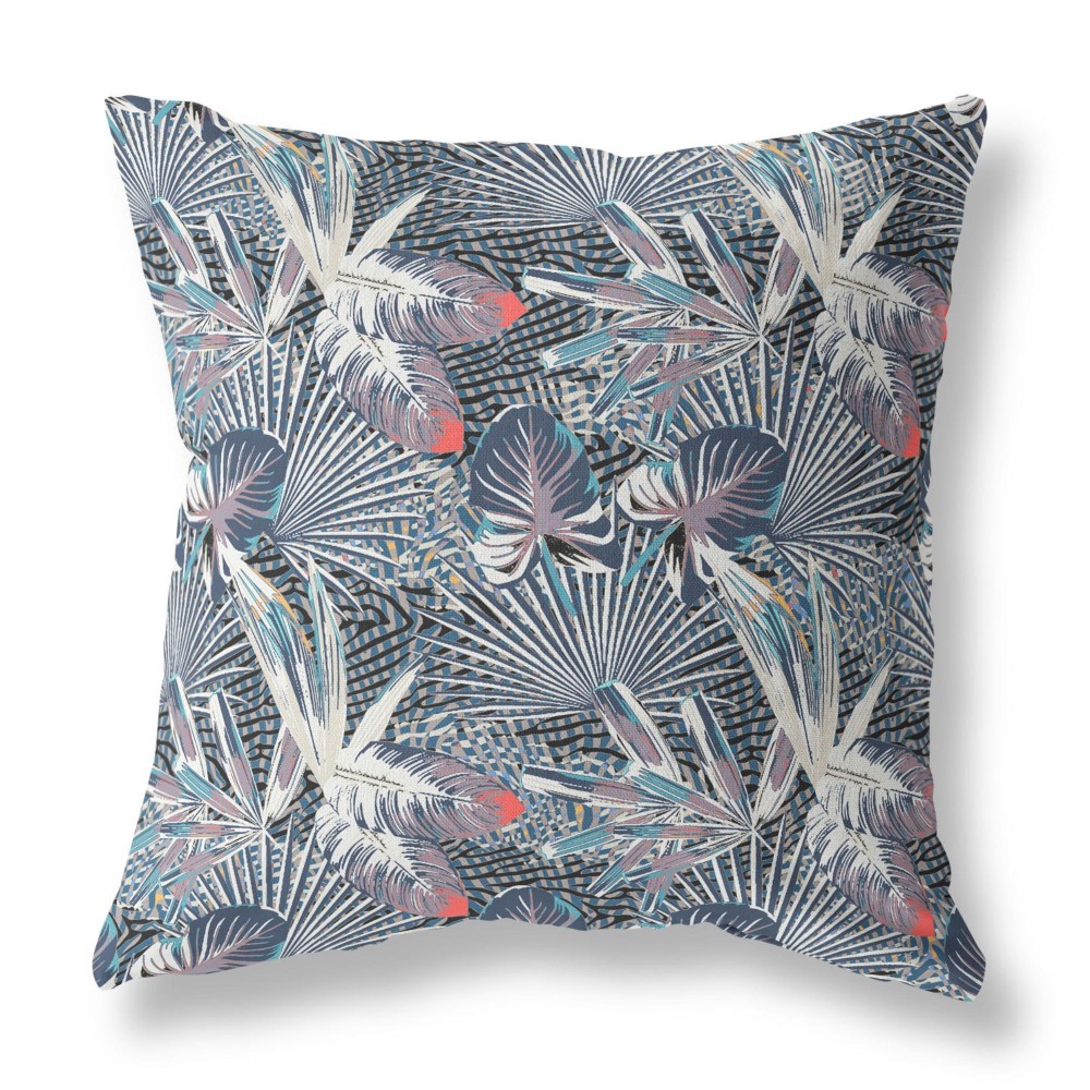 Plant Illusion Broadcloth Indoor Outdoor Blown And Closed Pillow By Amrita Sen In Gray Purple Indigo