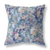 Sea Garden Rose Broadcloth Indoor Outdoor Blown And Closed Pillow By Amrita Sen In Gray Orange