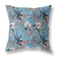 Plant Illusion Broadcloth Indoor Outdoor Blown And Closed Pillow By Amrita Sen In Black Blue