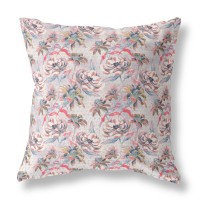 Roses Sprayed Stars Broadcloth Indoor Outdoor Blown And Closed Pillow By Amrita Sen In Purple Pink