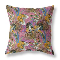 Plant Illusion Broadcloth Indoor Outdoor Blown And Closed Pillow By Amrita Sen In Gold Black Purple
