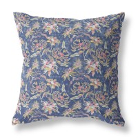 Roses Sprayed Stars Broadcloth Indoor Outdoor Blown And Closed Pillow By Amrita Sen In Blue Yellow