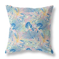 Plant Illusion Broadcloth Indoor Outdoor Blown And Closed Pillow By Amrita Sen In Light Blue Pink