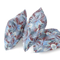 Plant Illusion Broadcloth Indoor Outdoor Blown And Closed Pillow By Amrita Sen In Light Blue Red