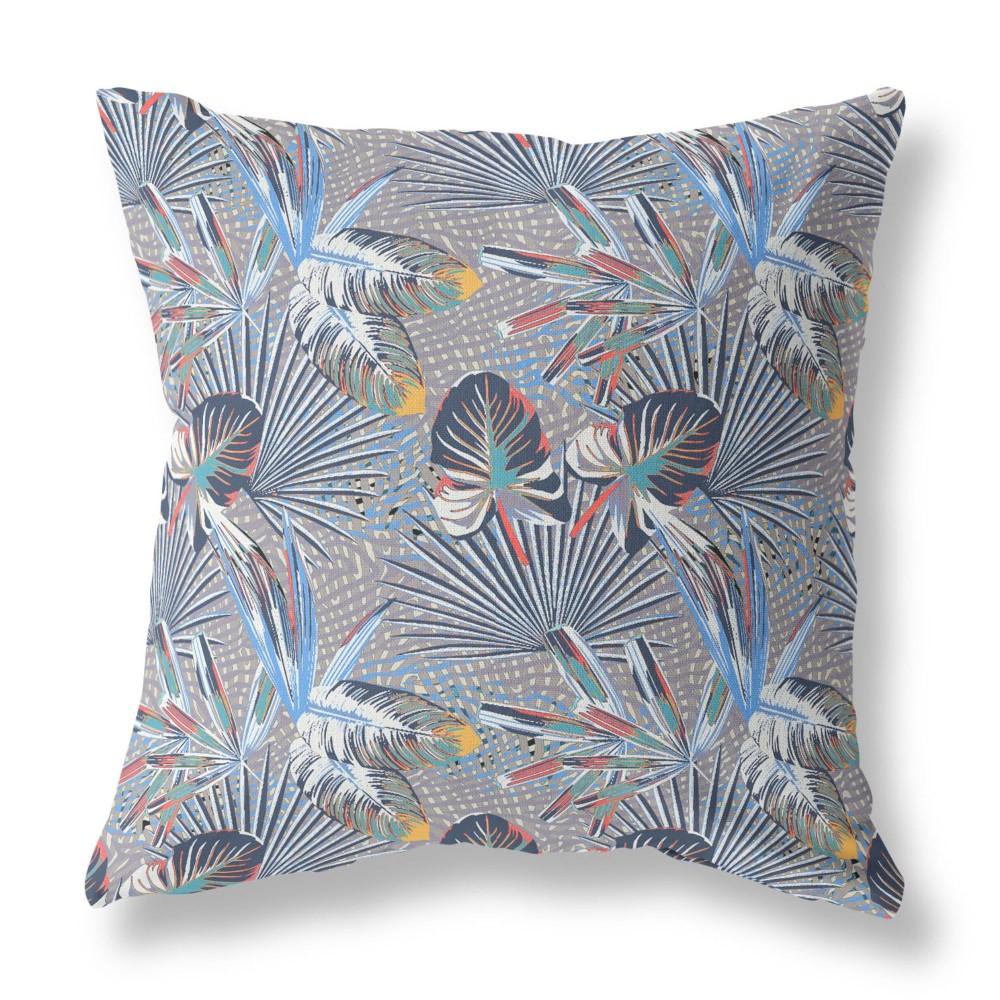 Plant Illusion Broadcloth Indoor Outdoor Blown And Closed Pillow By Amrita Sen In Indigo Gray