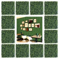 Bybeton Artificial Grass Wall Panels 20X 20 12Pc Uvanti Boxwood Panels Greenery Wall Backdrop For Indoor Outdoor Privacy Prot