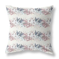 Lily Garden Stripes Broadcloth Indoor Outdoor Blown And Closed Pillow By Amrita Sen In White Pink