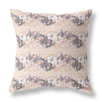 Lily Garden Stripes Broadcloth Indoor Outdoor Blown And Closed Pillow By Amrita Sen In Light Peach