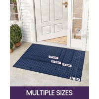 Dexi Front Door Mat Outdoor Entrance Doormat Heavy Duty Floor Rug Waterproof Lowprofile 17X29 Navy Blue