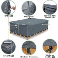 Gasadar Outdoor Furniture Cover Waterproof, Outdoor Sectional Cover, 500D Heavy Duty, All Weather Protection Rectangular Patio Covers For Outdoor Furniture Set, 126