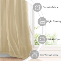 Hiasan Sheer Curtains 84 Inches Long With Tiebacks Light Filtering Voile Textured Drape Lightweight Grommet Window Curtains For