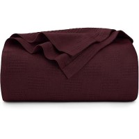 Utopia Bedding Burgundy Cotton Blanket [King  90X108 Inch] 350Gsm Soft Thermal Blanket (Pack Of 6)