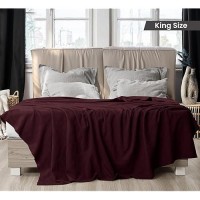 Utopia Bedding Burgundy Cotton Blanket [King  90X108 Inch] 350Gsm Soft Thermal Blanket (Pack Of 6)