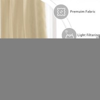 Hiasan Taupe Sheer Curtains For Bedroom With Tiebacks Light Filtering Airy Breathable Voile Drapes Lightweight Grommet Window C