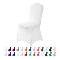 Algaiety Spandex Chair Cover,50Pcs,Chair Covers,Living Room Chair Covers,Removable Chair Cover Washable Protector Stretch Chair Cover For Party, Banquet,Wedding Event,Hotel(White)