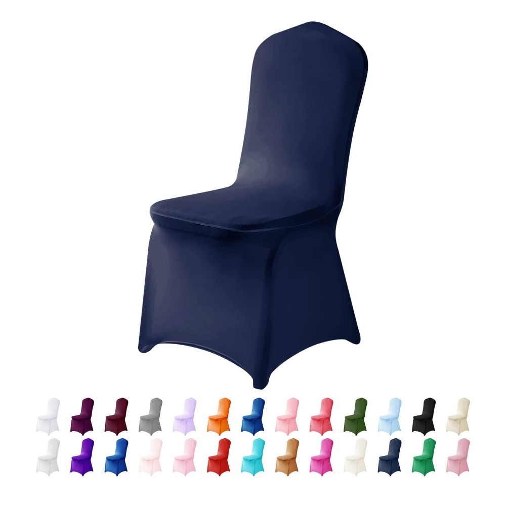 Algaiety Spandex Chair Cover,12Pcs,Chair Covers,Living Room Chair Covers,Removable Chair Cover Washable Protector Stretch Chair Cover For Party, Banquet,Wedding Event,Hotel(Navy)