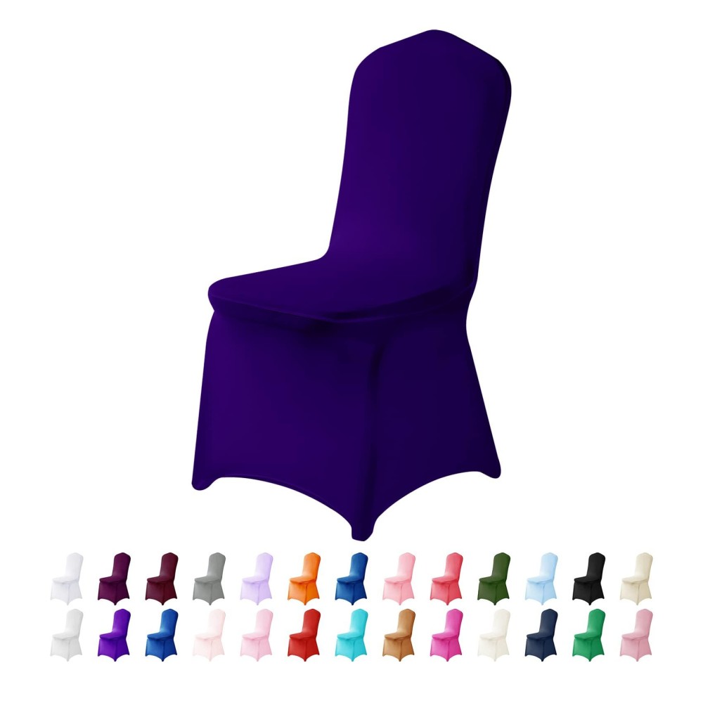 Algaiety Spandex Chair Cover,12Pcs,Chair Covers,Living Room Chair Covers,Removable Chair Cover Washable Protector Stretch Chair Cover For Party, Banquet,Wedding Event,Hotel(Purple)