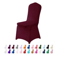 Algaiety Spandex Chair Cover,12Pcs,Chair Covers,Living Room Chair Covers,Removable Chair Cover Washable Protector Stretch Chair Cover For Party, Banquet,Wedding Event,Hotel(Burgundy)