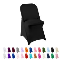 Algaiety Spandex Chair Cover,12Pcs,Chair Covers,Living Room Folding Chair Covers,Removable Chair Cover Washable Protector Stretch Chair Cover For Party, Banquet,Wedding Event,Hotel(Black)