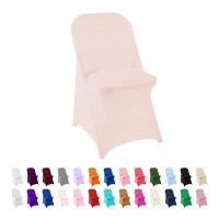 Algaiety Spandex Chair Cover,12Pcs ,Chair Covers,Living Room Folding Chair Covers,Removable Chair Cover Washable Protector Stretch Chair Cover For Party, Banquet,Wedding Event,Hotel(Blush Pink)