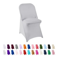 Algaiety Spandex Chair Cover,12Pcs ,Chair Covers,Living Room Folding Chair Covers,Removable Chair Cover Washable Protector Stretch Chair Cover For Party, Banquet,Wedding Event,Hotel(Sliver)