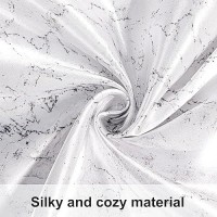 Ntbay 2 Pack Satin Standard Pillowcases For Hair And Skin Luxurious And Silky Marbling Printed Pillow Cases With Envelope Closu