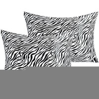 Ntbay 2 Pack Satin Standard Pillowcases For Hair And Skin Luxurious And Silky Zebra Printed Pillow Cases With Envelope Closure