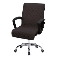 Easy-Going Reversible Office Chair Cover Water Resistant Dining Chair Cover Soft Desk Computer Chair Slipcover With Anti-Slip Buckle For Armchair Or Armless Chair (Medium, Chocolate/Beige)