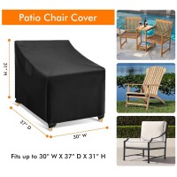 Wleafj Outdoor Chair Covers Waterproof, Black Lawn Patio Furniture Covers, Heavy Duty Wicker Garden Sofa Chair Cover, 2 Pack