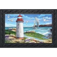 Briarwood Lane Coastal Lighthouse Summer Doormat Indoor Outdoor 30 X 18