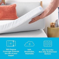 Linenspa 2 Inch Mattress Topper Cover California King Cover Only Machine Washable Breathable Non Slip Cover For Mattress