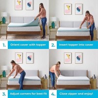 Linenspa 2 Inch Mattress Topper Cover Full Xl Cover Only Machine Washable Breathable Non Slip Cover For Mattress Topper