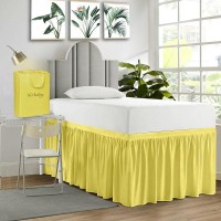 Sgi Bedding Dorm Bed Skirt Twin Xl 40 Inch Drop Length Yellow Ruffled Pattern College Dorm Room Bed Skirts Split Corner Ea