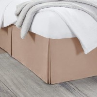 Nestl Taupe Twin Xl Bed Skirt Twin Xl Size Bed Skirt 14 Inch Drop Brushed Microfiber Bed Skirts Hotel Quality Pleated Bed