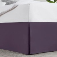 Nestl Dark Purple Full Xl Bed Skirt Full Xl Size Bed Skirt 14 Inch Drop Brushed Microfiber Bed Skirts Hotel Quality Pleate