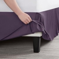 Nestl Dark Purple Full Xl Bed Skirt Full Xl Size Bed Skirt 14 Inch Drop Brushed Microfiber Bed Skirts Hotel Quality Pleate