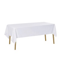 Algaiety 2 Pack Waterproof Rectangle Tablecloth, 60 X 120 Inch Polyester Tablecloths, Wrinkle Resistant Polyester Tablecloth For Dining Table, Outdoor, Party And Banquets (White)