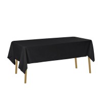 Algaiety 2 Pack Waterproof Rectangle Tablecloth, 60 X 120 Inch Polyester Tablecloths, Wrinkle Resistant Polyester Tablecloth For Dining Table, Outdoor, Party And Banquets (Black)