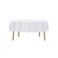 Algaiety 2 Pack Waterproof Round Tablecloth, 70'' Inch Polyester Tablecloths, Wrinkle Resistant Polyester Table Cover For Dining Table, Outdoor, Party And Banquets (White)