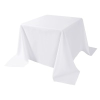 Algaiety 2 Pack Waterproof Square Tablecloth, 90 X 90 Inch Polyester Tablecloths, Wrinkle Resistant Polyester Tablecloth For Dining Table, Outdoor, Party And Banquets (White)