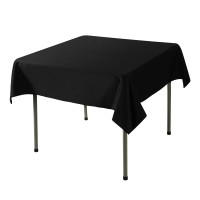 Algaiety 2 Pack Waterproof Square Tablecloth, 52 X 52 Inch Polyester Tablecloths, Wrinkle Resistant Polyester Tablecloth For Dining Table, Outdoor, Party And Banquets (Black)