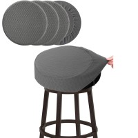 Buyue 4 Pcs Bar Stool Covers Luxury Fabric Dia1214 Round Stretchy Creaseresistant Washable Jacquard Dustproof Stool Seat S