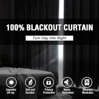 Hversailtex 100 Blackout Patio Curtains Thermal Insulated Curtains For Sliding Door Extra Wide Window Panels Full Light Blocki