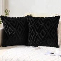 Pallene Soft Faux Fur Throw Pillow Covers 16X16 Plush Wool Decorative Pillow Covers Couch Sofa Pillow Covers For Living Room