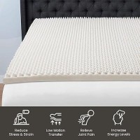 Treaton 1Inch Soft Foam Toppers With Convoluted Egg Shell Design Extends Mattress Topper Life Provides Proper Back Support A