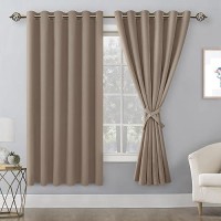 Hiasan Grommet Blackout Curtains For Bedroom 70 X 63 Inches Thermal Insulated Light Blocking Window Drapes For Living Room