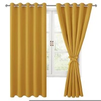 Hiasan Grommet Blackout Curtains For Bedroom 60 X 72 Inches Thermal Insulated Light Blocking Window Drapes For Living Room