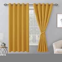 Hiasan Grommet Blackout Curtains For Bedroom 60 X 72 Inches Thermal Insulated Light Blocking Window Drapes For Living Room