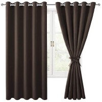 Hiasan Grommet Blackout Curtains For Bedroom 60 X 72 Inches Thermal Insulated Light Blocking Window Drapes For Living Room